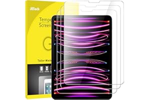 JETech Ochraniacz Ekranu dla iPad Air 5/4 10,9 Cala, iPad Pro 11 Cala (2022/2021/2020/2018 Modele), Kompatybilny z Face ID, Folia ze Szkła Hartowanego, HD Wyczyść, 3 Sztuki