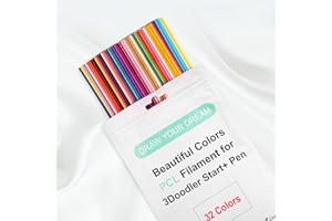 Kretrum 32 couleurs 3D Doodler stylo Recharges uniquement Compatible avec le stylo 3D 3Doodler Start+ Low-temperature PCL filament 3Doodler Start refills Chaque couleur 5 pièces Total 160 pièces