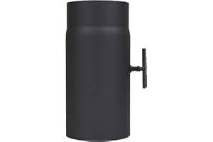 LANZZAS Tubo de estufa de 250 mm con válvula de mariposa, de diámetro, DN Ø 120 mm, color: negro metálico. Otros tubos de nuestra gama se pueden encontrar aquí.