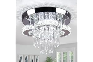 ‎FRIXCHUR 11,8" Kristall-Deckenleuchte, moderne Kristall-Kronleuchter, LED-Blumen-Unterputz-Kronleuchter, Leuchte für Schlafzimmer, Flur, Küche (kaltweiß)