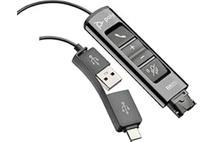 Plantronics Poly - DA85 USB-A/USB-C digital adapter Works with Poly Call Center Quick Disconnect (QD) Headsets - Acoustic Hearing Protection -Works with Avaya, Genesys,&Cisco call center platforms