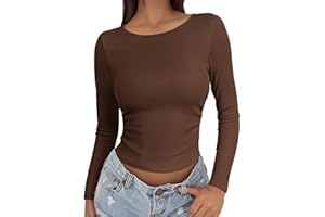 PINSPARK Sports T-Shirt Women's Long Sleeve Crop Top Functional Shirt Gym Tank Top Fitness Tops with Side Pleats