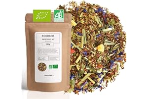 MES THÉS Rooibos Bio pêche Citron - Amincissant - 100g (40 tasses) - Thé en vrac 100% Agriculture Biologique - Mes-Thés