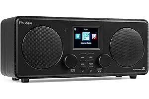 Audizio Foza - Radio WiFi Internet con Dab+ FM Bluetooth 5.0 USB AUX y Pantalla TFT 2.8” a Color, Altavoces estéreo, Mando a Distancia, Entrada Auriculares y diseño Elegante en Color Negro