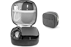 Ruyosn Organizer na kable, wodoszczelna, mała torba na kable, torba na mysz z kieszenią zewnętrzną, elektroniczny organizer, akcesoria elektroniczne, akcesoria, organizer, kabel do podróży, szary