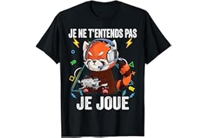 CADEAU HOMME GARÇON GAMER PANDA ROUGE HUMOUR TEE jeux video Panda rouge gaming garçon gamer cadeaux Homme Manche courte T-Shirt S