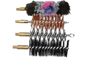 Flachberg Waffenreinigung Bürstenset Kaliber 12 Schrot Außengewinde M5 (4 Stück Packung)