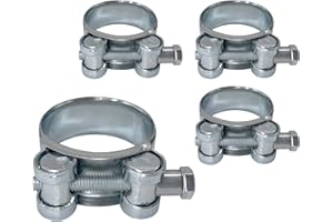 DIFORMA Paquete de 4 abrazaderas de tubo reforzadas fuertes de 40 a 43 mm, abrazaderas de manguera de tubo de acero galvanizado (4 piezas, 40 a 43 mm)