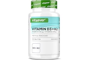 VIT4EVER Vitamina D3 10.000 UI + Vitamina K2 200 mcg Menaquinona MK7 Depot - 100 Comprimidos - 99,7+% All-Trans (K2VITAL® by Kappa) - Vegetariano - Altamente dosificado