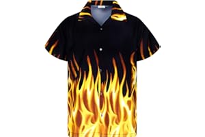 King Kameha Men's Beach-Shirt Short-Sleeve Casual-Button-Down Hawaii-Vacation