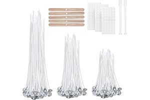VABNEER 100 pièces mèche de Bougie en Coton (3 Tailles) pour la Fabrication de Bougies Bricolage (10cm 15cm 20cm)