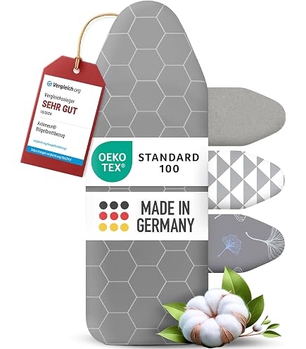 Copriasse Da Stiro Imbottito In Cotone 100% - Dimensioni Standard 132x48 Cm, Bordo Elastico, Verde