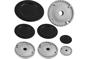 Natuce 4pcs Kit de Quemadores y Cubrequemador, Kit de Corona de Quemador de Gas y Tapa de Llama, Quemadores de Cocina de Gas, para Placas de Cocción Aariston Indesit Samet Nardi