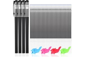 Heclia Magic Pens & Refills for Magic Copybooks 48 PCS Invisible Grooved Book Reusable Pens Grooved Handwriting Practice Kids Book Disappearing Ink Pen for Tracing Books Writing Train