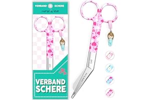 Nurse is Love Bandage Scissors Care Nurse Scissors Stainless Steel Sharp Rounded Tip for Rescue Scissors Trauma Scissors with Colourful Designs Nurse