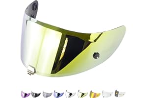 Everalo Visiera Casco Compatibile con Hjc Rpha 70 - Rpha 11 - Hj26 - Pinlock e Tear Off Ready - Antigraffio e Antinebbia (Oro)