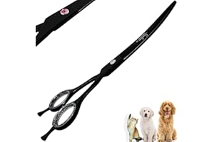 SANDBROS Dog Grooming Scissors with Extra Sharp Blades | 7.5” Curved Dog Grooming Scissors for Dogs, Cats & Pets Hair Cutting for Professionals, Salons & Home Groomers