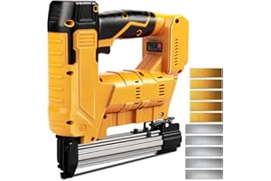 CONBLOM 18GA Nail Gun Compatible with Dewalt 20V Battery, 2 in 1 Cordless Brad Nailer/Electric Stapler 500pcs Nails and 500pcs Staples Included for Home Improvement DIY Woodworking (No Battery)