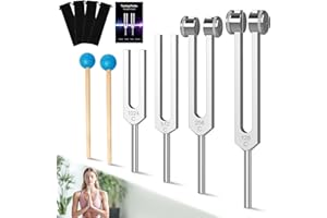 ‎DIDIBIRDI DiDiBirDi Stimmgabel Set, 128 Hz, 256 Hz, 512 Hz, 1024 Hz, 4 Stimmgabeln für die Yoga, Meditation, Chakra Balance, Entspannung