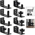 Wilktop 8 in 1 Sliding Door Floor Guide, Adjustable Wall Mounted Barn Door Roller Guide Bottom Bracket Sliding Barn Door