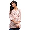 FERANOID Women Cotton Printed Straight Short Kurti