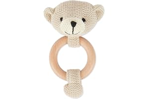 Bieco | sonaglio neonato 0-3 mesi | anelli neonato | giochi legno neonati | giochi prima infanzia | sonaglio legno | sonaglio neonato legno | sonaglio neonato morbido | baby rattle neonato sonagli