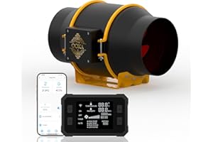 THE HOOKAH The Grow Inline Rohrventilator 150 mm / 6 Zoll / 683 m³/h (402 CFM) / WiFi-Steuerung mit Temperatur- und Feuchtigkeitsregler, leiser EC-Motor (32 dB)