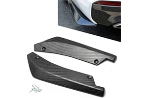 Ygapuzi Diffusore per paraurti posteriore per auto, protezione per splitter per gonna parafango laterale auto universale, spoiler per angolo di avvolgimento con 6 bulloni, 1 paio (Fibra di carbonio)