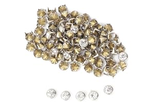 SHEENS 100 stücke 10mm Strass Nieten Tuch Kappe Kristall Inlay Runde Nieten Punk DIY für Leder Kleidung Schuhe Taschen