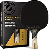 Stiga Carbon+ Ping Pong Raketi, 7 katmanlı Ekstra Hafif Karbon Fiber, 2 mm Birinci Sınıf S&uuml;nger, Olağan&uuml;st&uuml; Tutuş i&ccedil;in Konkav