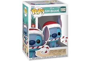 Funko Pop! Disney: Holiday – Stitch with Candy Cane - Lilo and Stitch - Figurine en Vinyle à Collectionner - Idée de Cadeau - Produits Officiels - Jouets pour Les Enfants et Adultes - Movies Fans