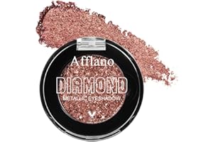 Afflano Palette de fards à paupières rouges scintillants, ombre à paupières simple couleur intense rouge rose, couverture en un seul passage, métalliques longue durée pour filles femmes, look neutre