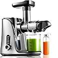 AMZCHEF Juicer Vegetables and Fruit with 2 Speed Modes - Juicer Slow Juicer with Portable Bottle and 2 Cups Cold Press Juicer with Intelligent LED and Reverse Function Gray