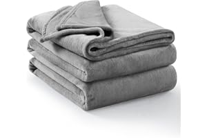 Aisbo Plaid Coperta Pile Matrimoniale - Coperta Calda Invernale per Divano e Grande Letto Matrimoniale 230x270 cm Pile di Flanella Morbida Grigia, Fleece Blanket for Sofa and Couch
