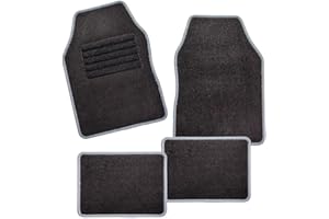‎CARFASHION CarFashion 257703 Misano, Universal Velour, Automatte für Fast alle Auto, 4-teiliges Fussmatten Set mit Grauer Einfassung