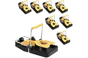 Uflix® Mouse Traps Indoor – 8 Pack Quick-Snap Reusable Rodent Traps, Poison-Free, Easy to Clean, Child & Pet Safe Mice Control (11.4 × 5.2 × 5.5 cm)