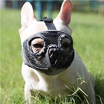 Court Museau Chien Muzzle- Réglable Respirant En Maille Muselière Bulldog Pour Piqûres D'Chewing Aboiements Chien Masque (S(36-48cm