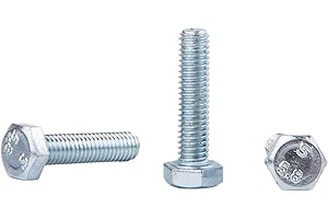 MARCOPOL Lot de 100 vis hexagonales DIN 933 en acier zingué M6 x 25 mm à tête hexagonale entièrement filetée (100, M6 x 25 mm)