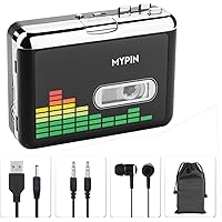MYPIN Lecteur de Cassettes Audio Portable Lecteur de Cassettes Audio à MP3 et enregistreur à Cassette avec écouteurs…