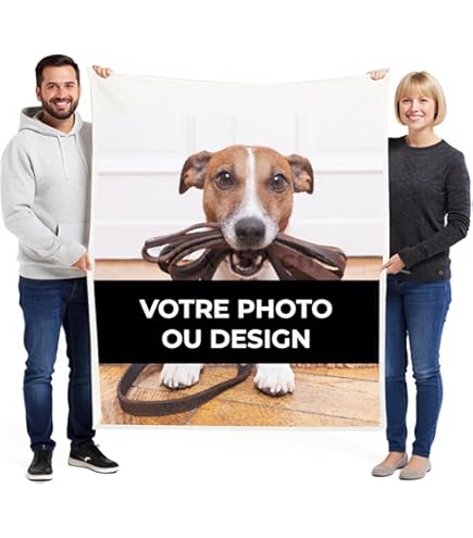 Plaid Polaire Personnalisable Avec Photo - Taille 152x127 Cm, Doux, Lavable, Cadeau Unique Pour Famille, Entreprise Ou événement
