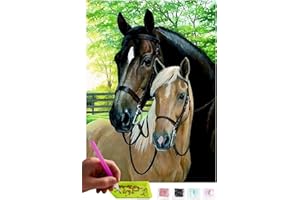 MISHBAY Diamond Painting Chevaux - Peinture Diamant 30x40cm - Diamond Painting Adulte Cheval - 5D Diamond Painting Kit Complet - DIY Point de Croix Deco