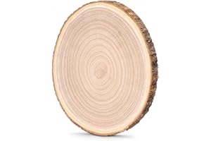 ‎HERZONE HERZONE 30~35cm Paulownia Holzscheiben Holzscheiben zum Basteln, Dicke ca.14mm Polierte Holzplatte Rund aus Natürlichem Paulownia-Holz (1pcs)
