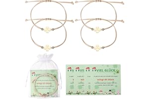 Kasyat 4 Sets Glücksbringer Armband Schulabschluss Geschenk Karte für Frauen Abschlussgeschenk Souvenir Glücksgeschenk