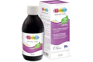 PEDIAKID - Complément Alimentaire Naturel Pediakid Immuno-Fort - Formule Exclusive au Sirop d'Agave - Aide à Soutenir les Défenses Naturelles de l'Organisme - Goût Myrtille - Flacon de 250 ml
