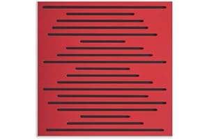 KEYHELM Bass Trap Wave Wood Sagoma Line in Pioppo Verniciato RAL 3000 Rosso Fuoco