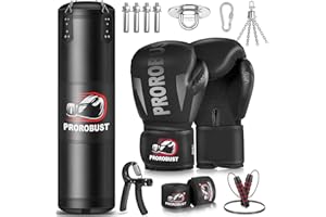 Prorobust Boxsack, 120cm Oxford Tuch Heavy Duty Boxsack mit 12oz Handschuhen für MMA Kickboxing Boxen Karate Home Gym Training (ungefüllt)