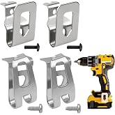 4 Clips Replacement Power Drill Hooks Stainless Steel Hooks For Dewalt 18v 20v Screw Hooks Belt Clip Metal Silver For Makita