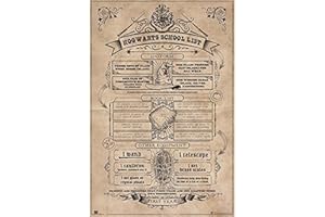 Grupo Erik - Poster Harry Potter Poudlard School List - Deco Maison, Decoration Murale, Affiche Décorative