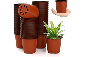 CUTILAND 100 Pièces Semis Pot De Fleurs En Plastique Godets Repiquage,Pot Semis En Plastique,Pot Plastique Plante,Pots De Plantes En Plastique,Petit Pot Plante,Plantes En Plastique Avec Trous De Drainage