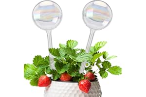 NathrBTV Globos de Riego de Plantas de Cristal Set da 2 Bolas de Riego Automático Dosatori d’Acqua per Piante da Vaso Sfere di Irrigazione Dosatori di Piante Irrigatori per Ufficio Vacanza